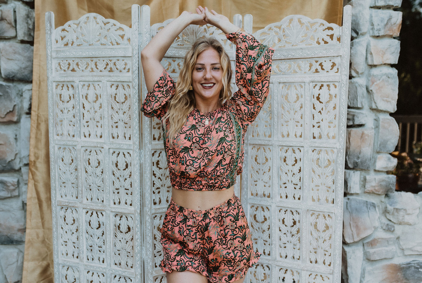 The Folk Shorts in Pink Paisley